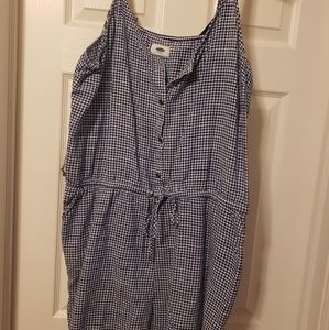 Gingham print romper